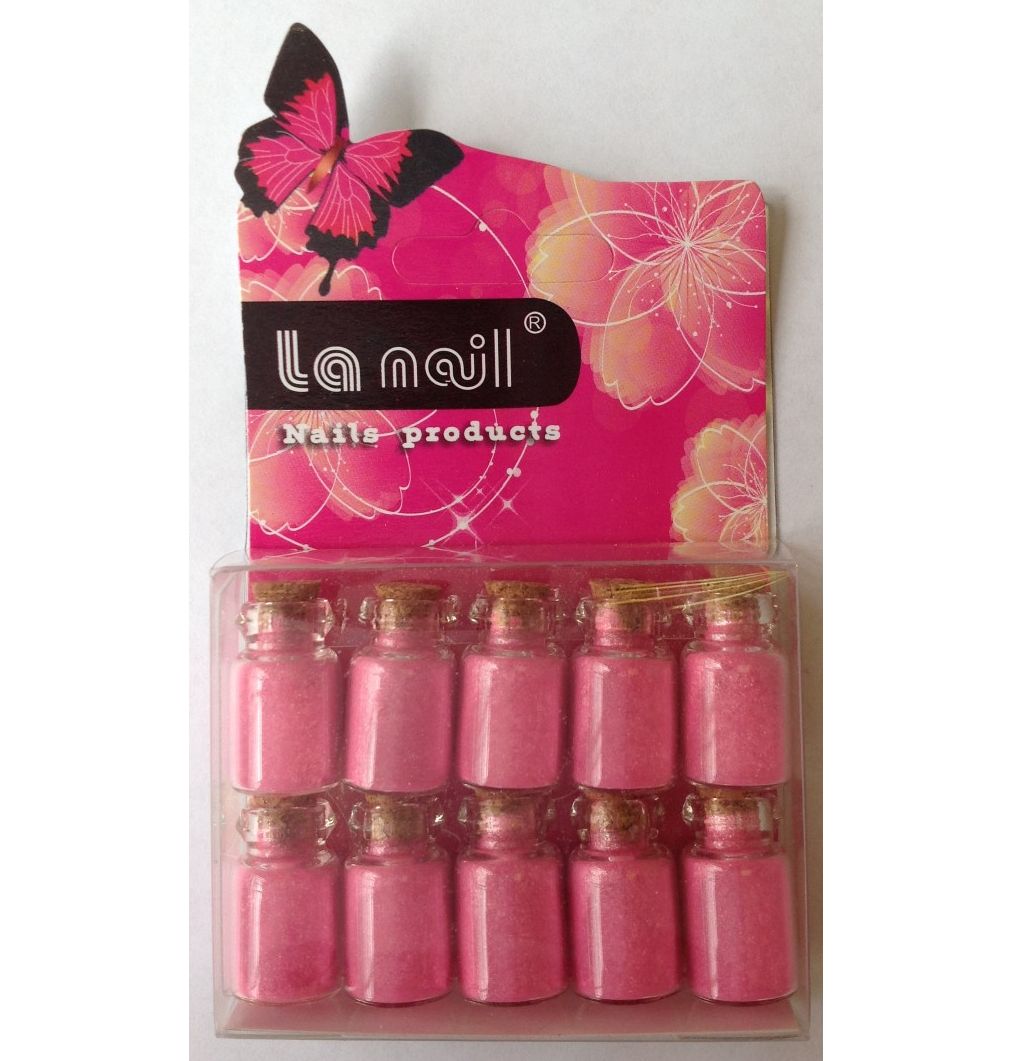 LA Nail - Fine Glitter - 10 Bottles - Pink